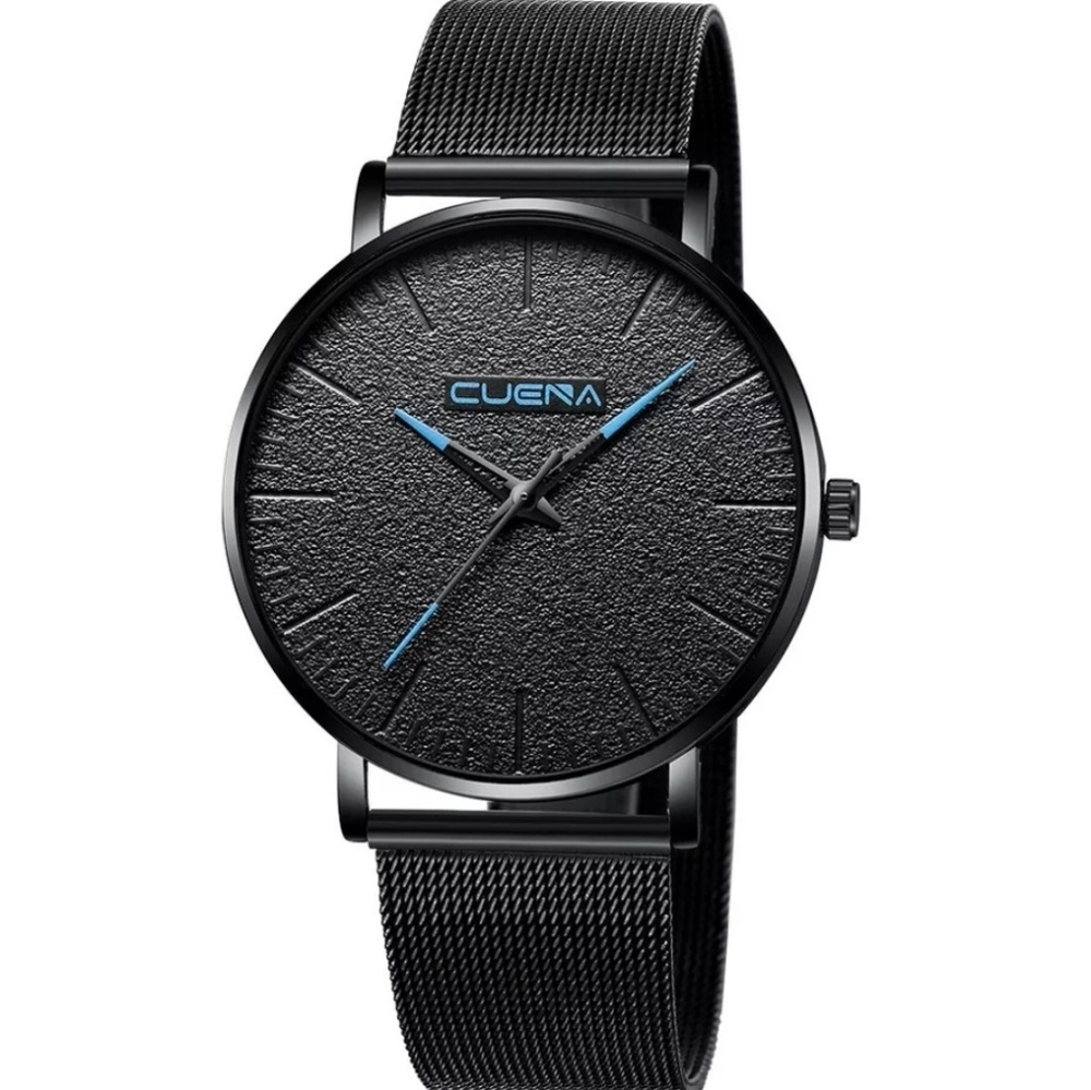 Men's Minimalist Design Quartz Analog Black Watch
